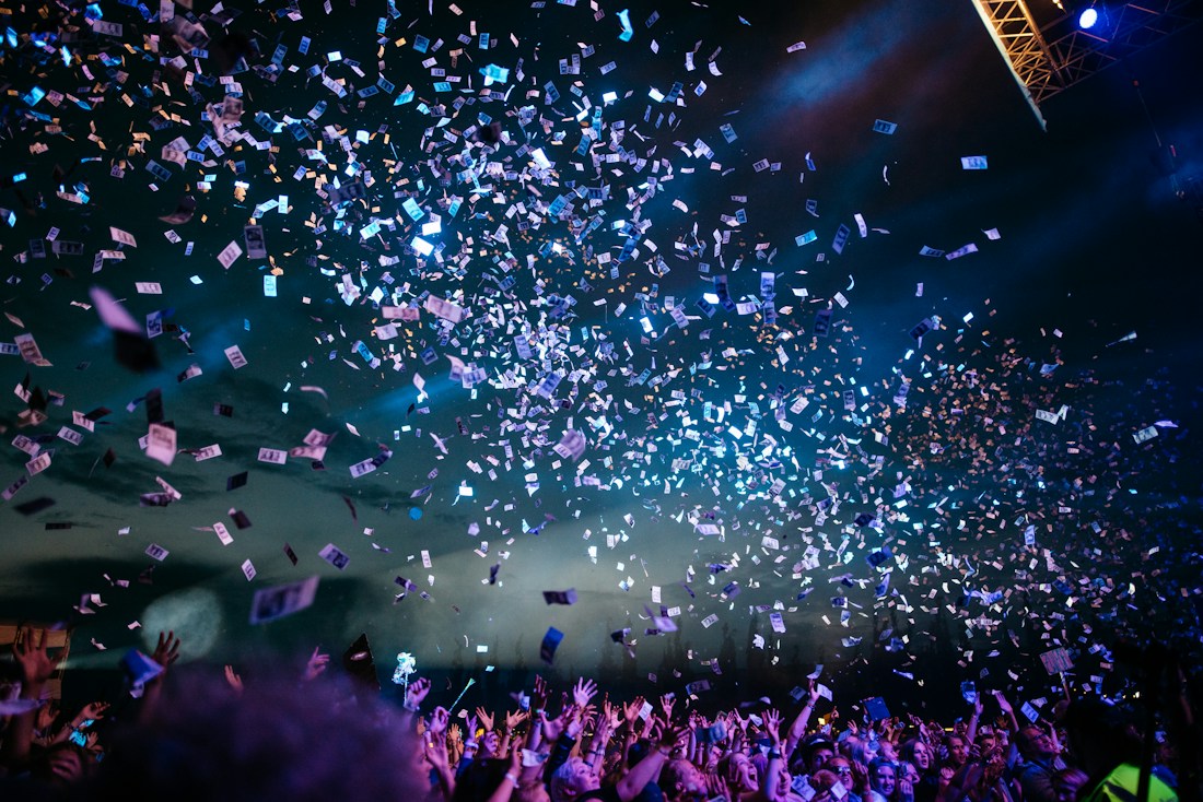 Illustrative outdoor music gathering